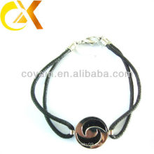 Joyería de acero inoxidable delicada pulsera tejida negro joyas de encargo china